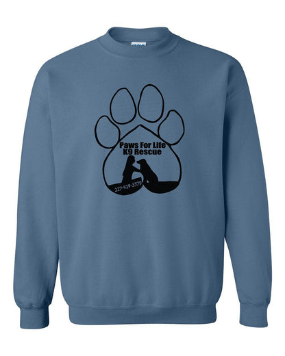 PAWS FOR LIFE K9 RESCUE UNISEX CREW SWEATSHIRT (P.18000)