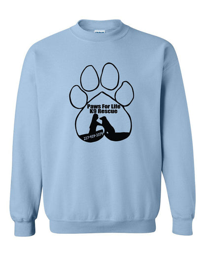 PAWS FOR LIFE K9 RESCUE UNISEX CREW SWEATSHIRT (P.18000)