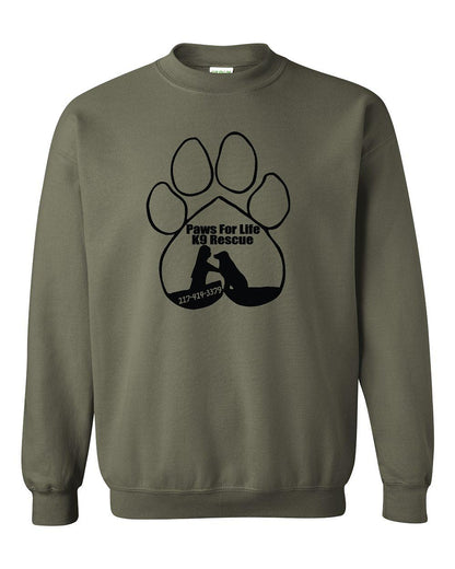 PAWS FOR LIFE K9 RESCUE UNISEX CREW SWEATSHIRT (P.18000)