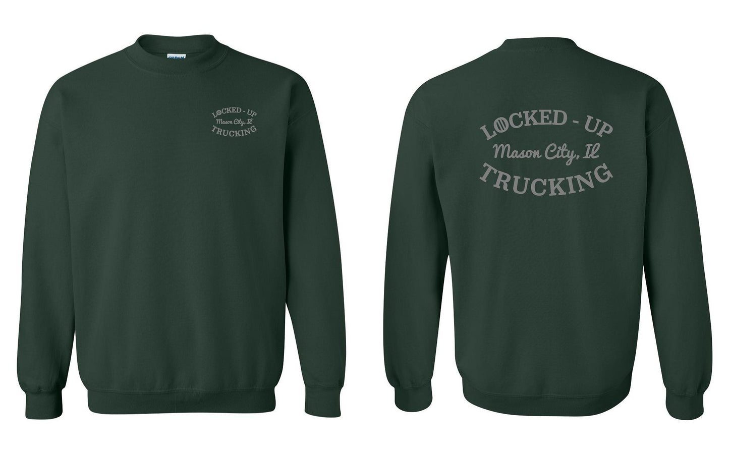 LOCKED-UP TRUCKING UNISEX CREWNECK SWEATSHIRT GREY LOGO (P.18000)