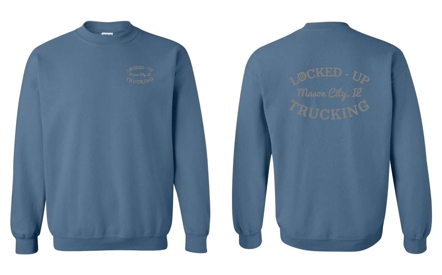 LOCKED-UP TRUCKING UNISEX CREWNECK SWEATSHIRT GREY LOGO (P.18000)