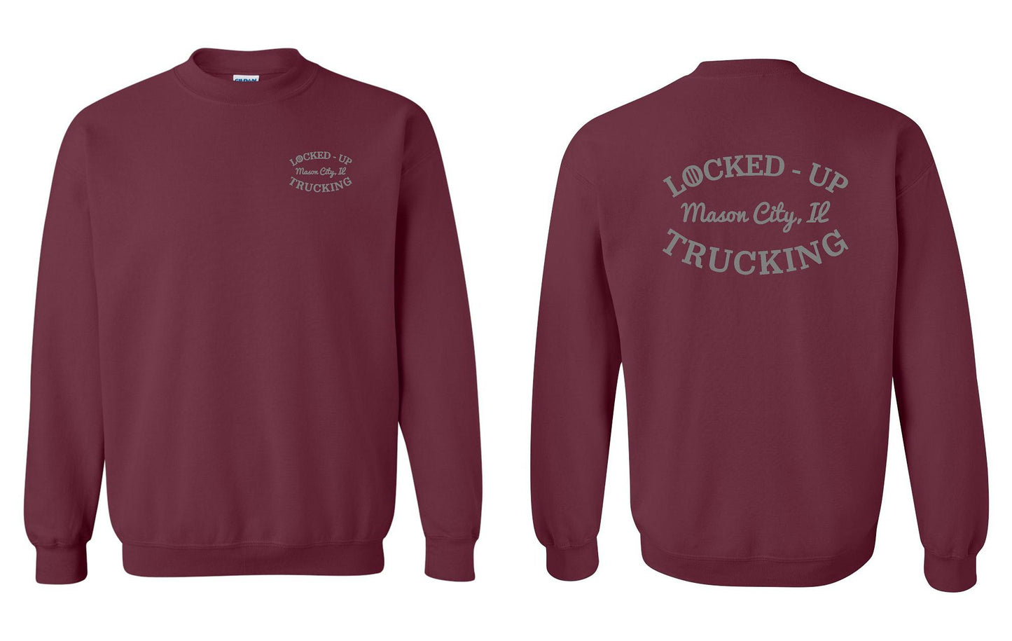 LOCKED-UP TRUCKING UNISEX CREWNECK SWEATSHIRT GREY LOGO (P.18000)