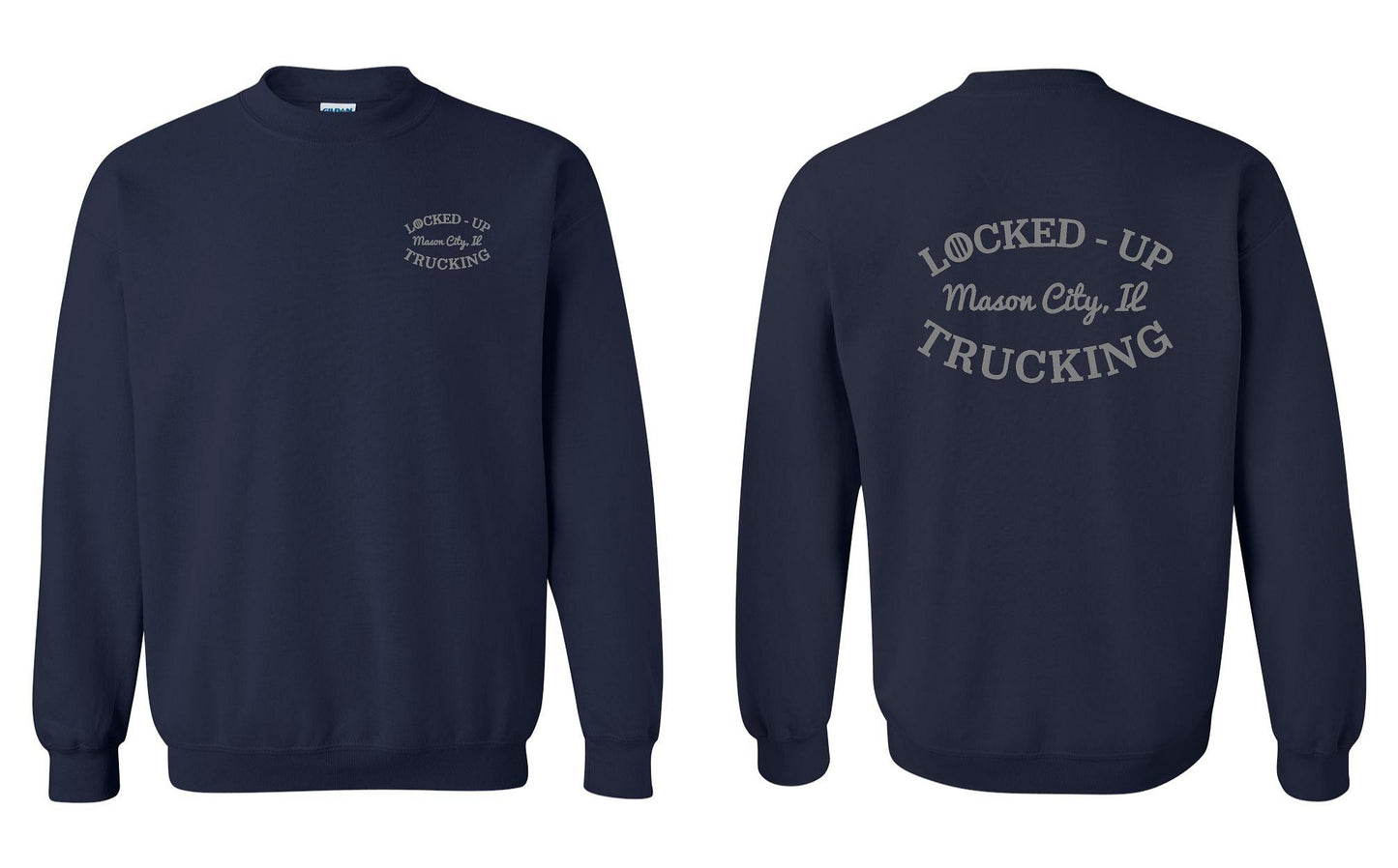 LOCKED-UP TRUCKING UNISEX CREWNECK SWEATSHIRT GREY LOGO (P.18000)