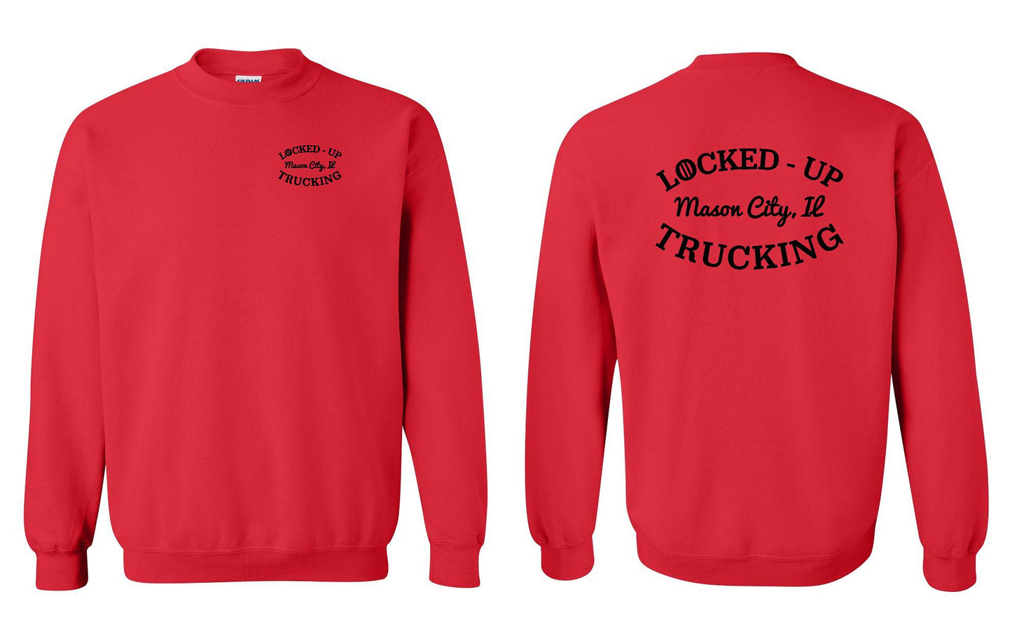 LOCKED-UP TRUCKING UNISEX CREWNECK SWEATSHIRT BLACK LOGO (P.18000)