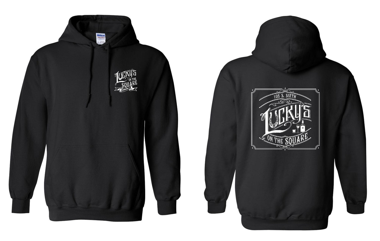 LUCKY'S ON THE SQUARE UNISEX HOODIE (P.18500)