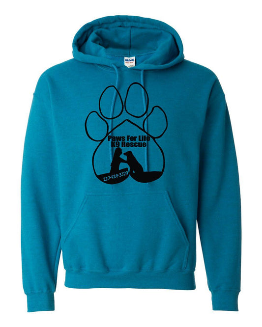 PAWS FOR LIFE K9 RESCUE UNISEX HOODIE (P.18500)