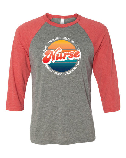 LLCC NURSING CLUB VINTAGE SUN BASEBALL TEE (P.3200)