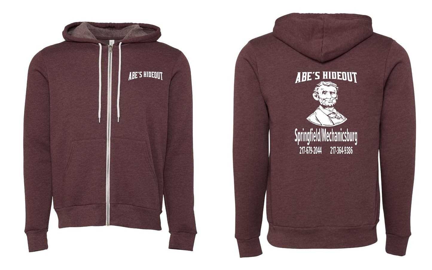 ABE'S HIDEOUT BELLA+CANVAS UNISEX FULL ZIP HOODIE (P.3739)