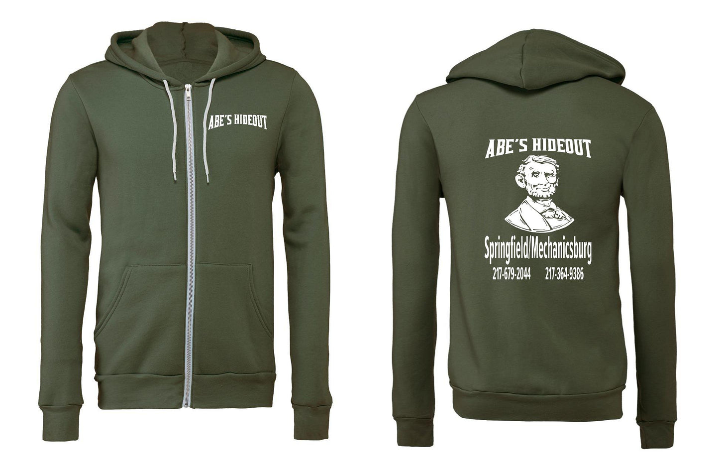 ABE'S HIDEOUT BELLA+CANVAS UNISEX FULL ZIP HOODIE (P.3739)