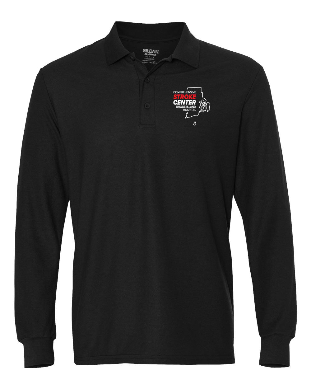 RI Hospital Stroke Center Unisex SPORT TEK Long Sleeve Polo