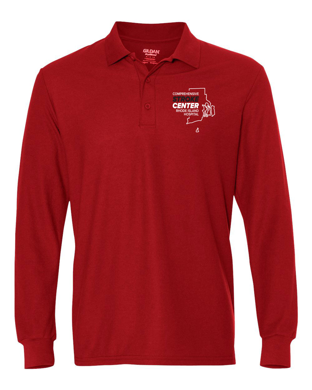 RI Hospital Stroke Center Unisex SPORT TEK Long Sleeve Polo
