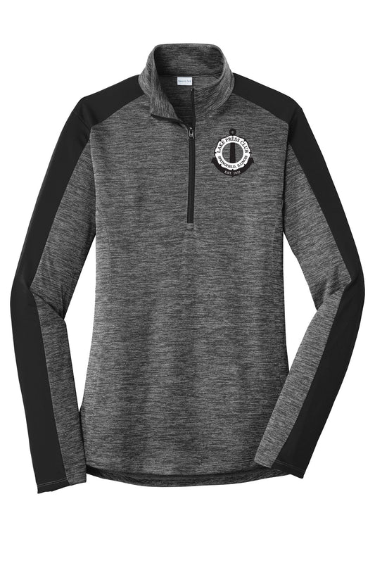 LAKE PRESS CLUB LADIES COLORBLOCK QUARTER ZIP PULLOVER (EMB.LST397)