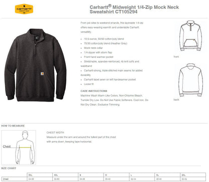 Havana Ducks Carhartt® Midweight 1/4-Zip Mock Neck Sweatshirt (E. CT105294)