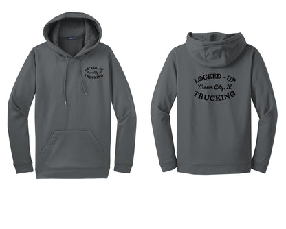 LOCKED-UP TRUCKING UNISEX PERFORMANCE HOODIE BLACK LOGO (P.ST.F244)