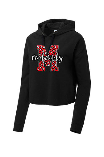 MORRISONVILLE BOOSTER LADIES Wicking Fleece Crop Hooded Pullover (LST298)