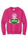 Athens PTO Warrior Valentine YOUTH PINK Crewneck Sweatshirt (P.PC90Y)