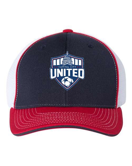 CAPITAL CITY UNITED SOCCER RICHARDSON FITTED HAT (E.172 Navy, White, Red Tri)