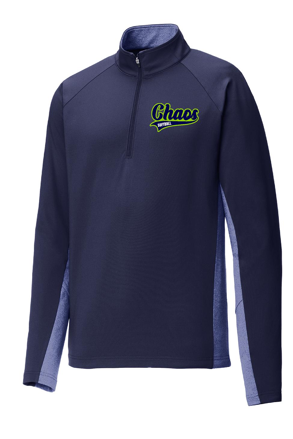 CHAOS SOFTBALL Men's Sport-Tek® Sport-Wick® Stretch Contrast 1/2-Zip Pullover (E.ST854)