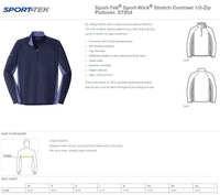 CHAOS SOFTBALL Sport-Tek® Sport-Wick® Stretch Contrast 1/2-Zip Pullover (E.ST854)