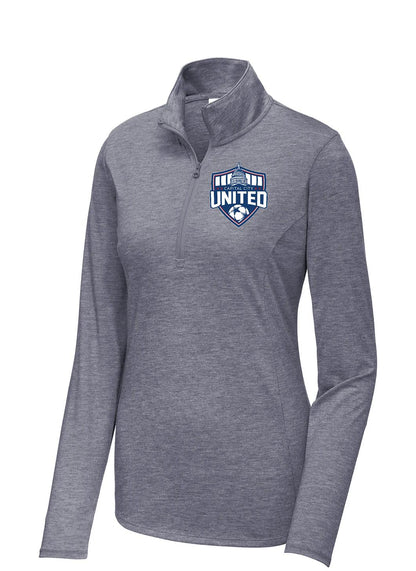 CAPITAL CITY UNITED SOCCER LADIES QUARTER ZIP (E.LST407 True Navy Heather)