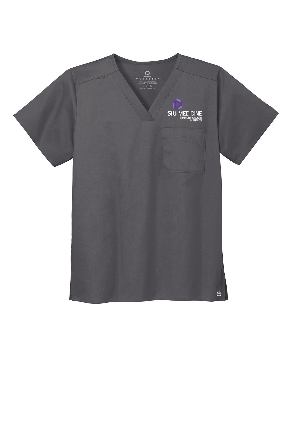 SIU Medicine Simmons Cancer Institute WonderWink® Unisex WorkFlex™ Chest Pocket V-Neck Top (E. WW3160)