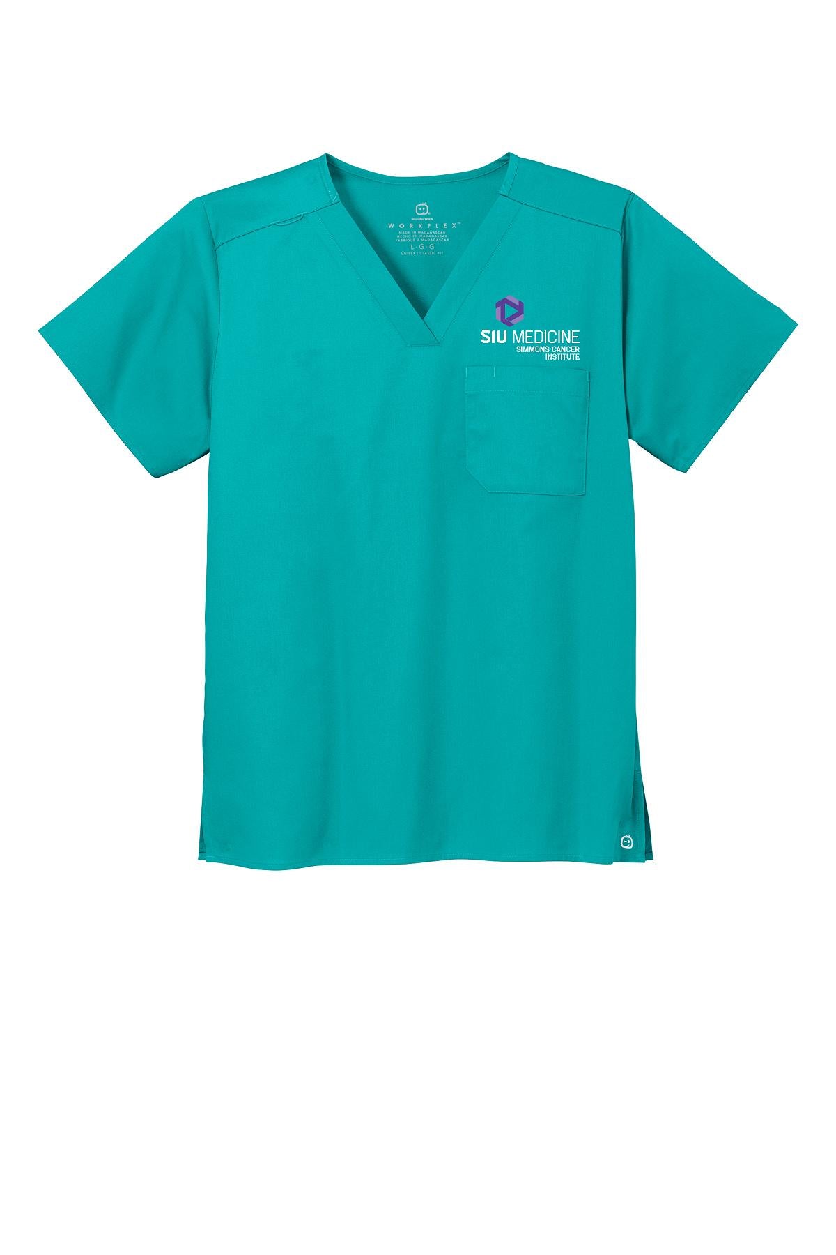 SIU Medicine Simmons Cancer Institute WonderWink® Unisex WorkFlex™ Chest Pocket V-Neck Top (E. WW3160)