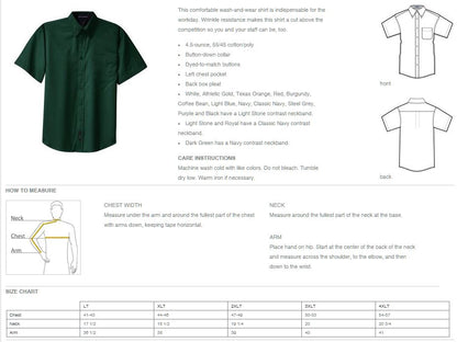 Illinois Department of Agriculture Port Authority® Tall Short Sleeve Easy Care Shirt (E.TLS508/S508)